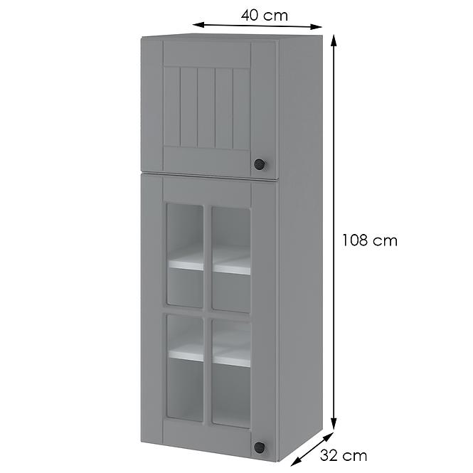 Skrinka do kuchyne Lora wwp4/1080 sivá + fr. sivá