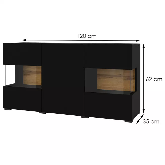 Komoda 3d Ava 25 čierna onyx/wotan,2