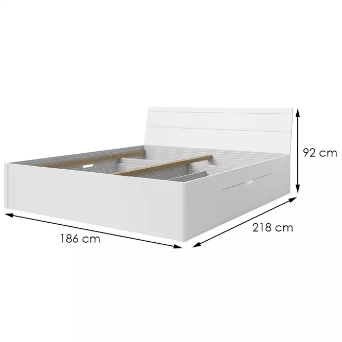 Posteľ Beta 180/200 so zásuvkami 52 biela