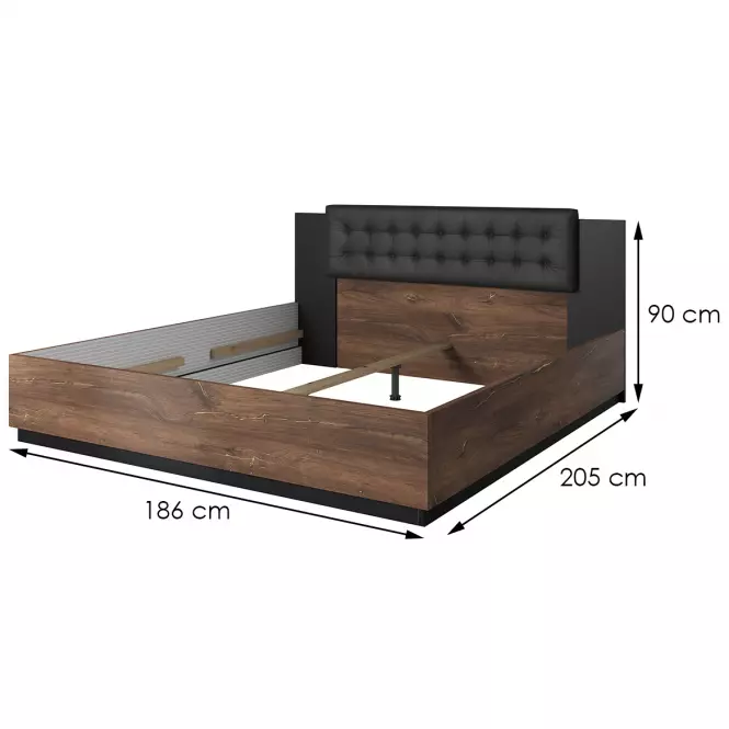 Posteľ 180/200 SIGMA 32 dub flagstaf tmavý/ dub tmavý
