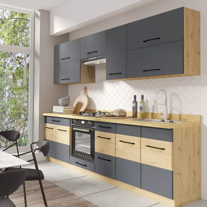 Kuchynská linka Infinity 260 C Plus s pracovnou doskou grey