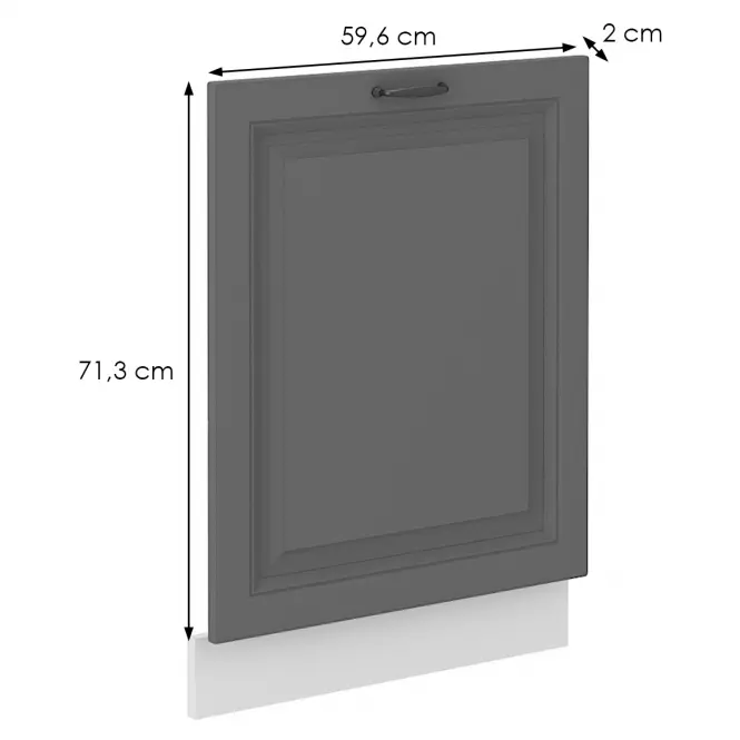 Dvierka umývačky riadu Stilo dustgrey/biely front zm 713x596
