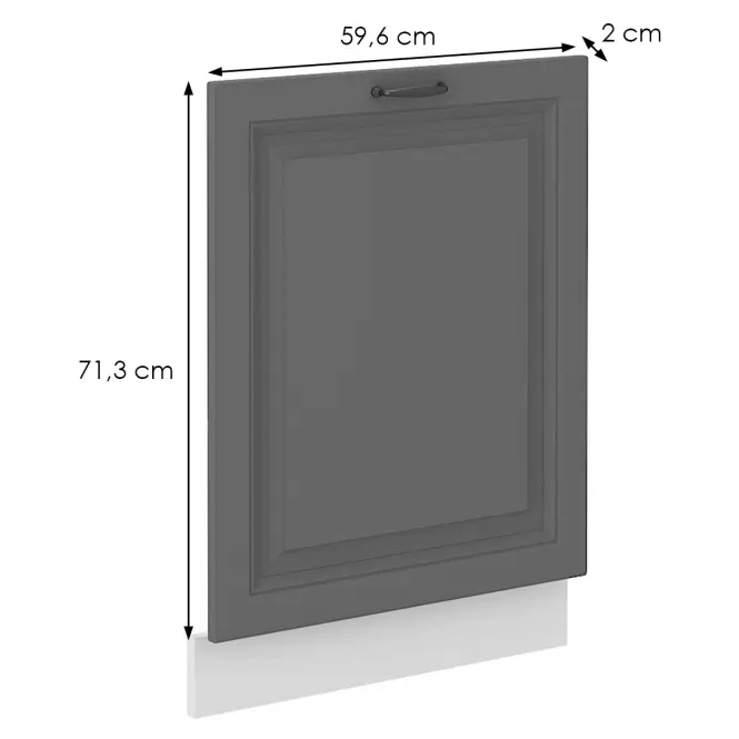 Dvierka umývačky riadu Stilo dustgrey/biely front zm 713x596,2