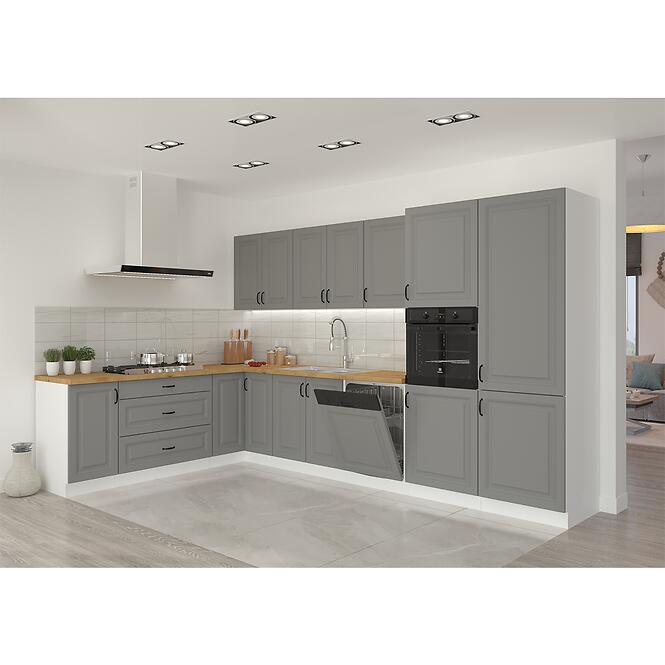 Kuchynská skrinka Stilo dustgrey/biely čelo umývačky riadu 570x446
