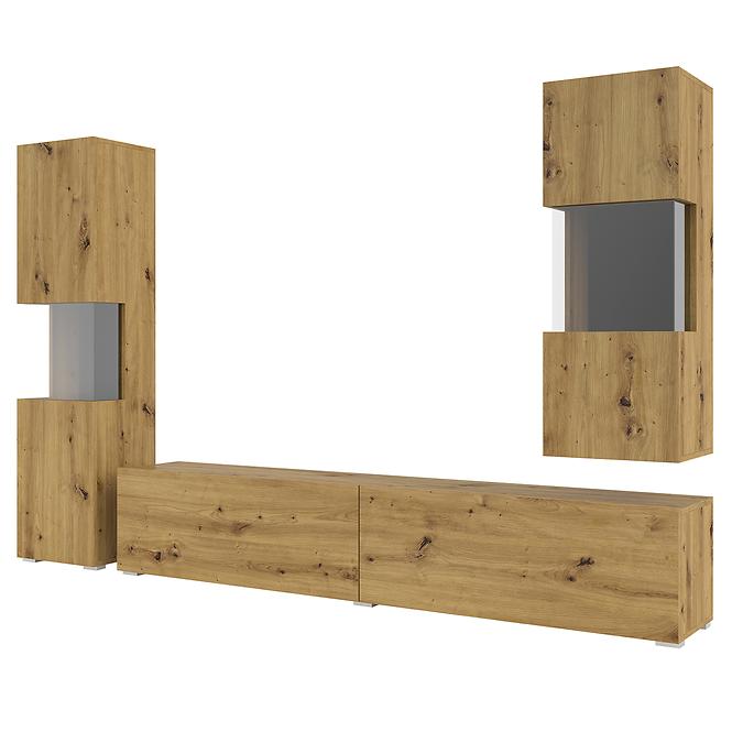 Obývacia stena veľká Ava 10 artisan/čierna,3