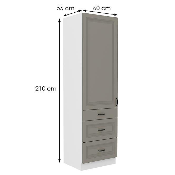 Kuchynská skrinka Stilo claygrey/biely 60dks/210 3s 1f