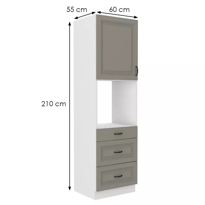 Kuchynská skrinka Stilo claygrey/biely 60dps/210 3s 1f,2