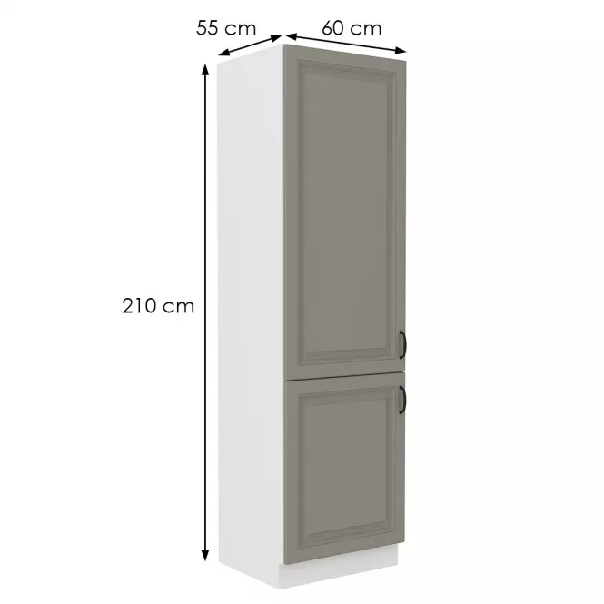Kuchynská skrinka Stilo claygrey/biely 60lo/210 2f