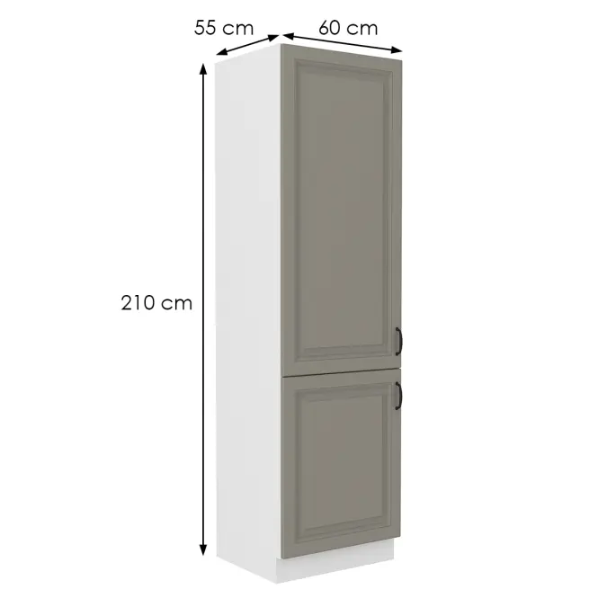 Kuchynská skrinka Stilo claygrey/biely 60lo/210 2f,2