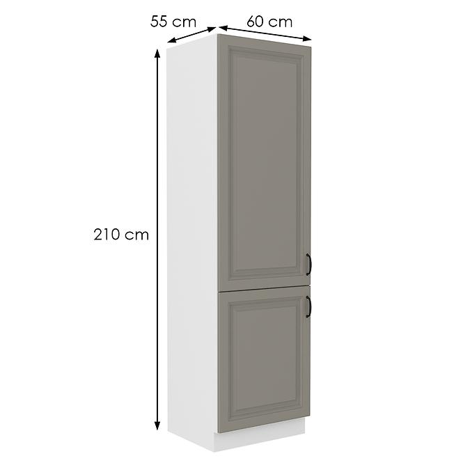 Kuchynská skrinka Stilo claygrey/biely 60dk/210 2f