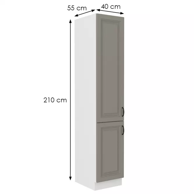 Kuchynská skrinka Stilo claygrey/biely 40dk/210 2f