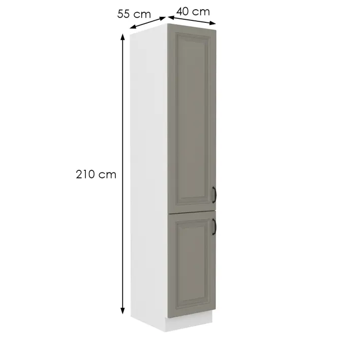 Kuchynská skrinka Stilo claygrey/biely 40dk/210 2f,2