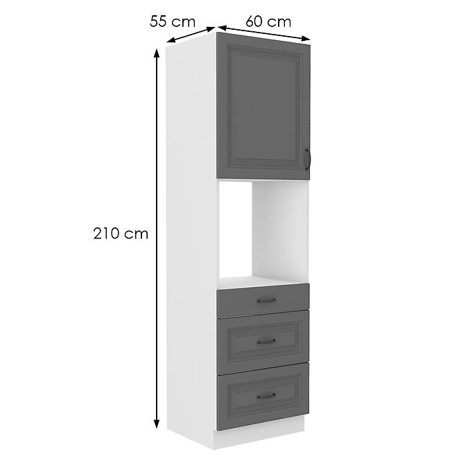 Kuchynská skrinka Stilo dustgrey/biely 60dps/210 3s 1f