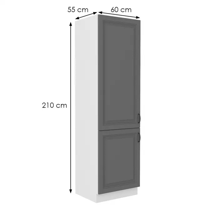 Kuchynská skrinka Stilo dustgrey/biely 60lo/210 2f