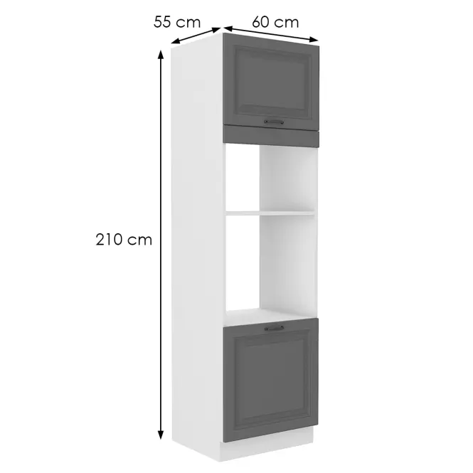 Kuchynská skrinka Stilo dustgrey/biely 60dmp/210 2f,2