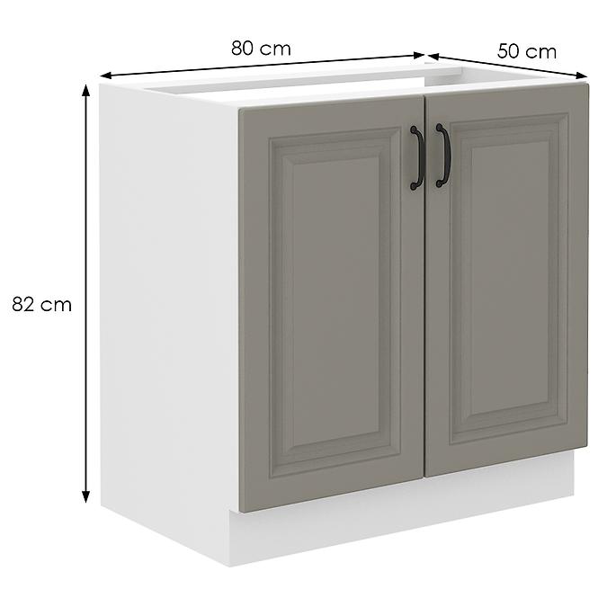 Kuchynská skrinka Stilo claygrey/biely 80zl 2f bb