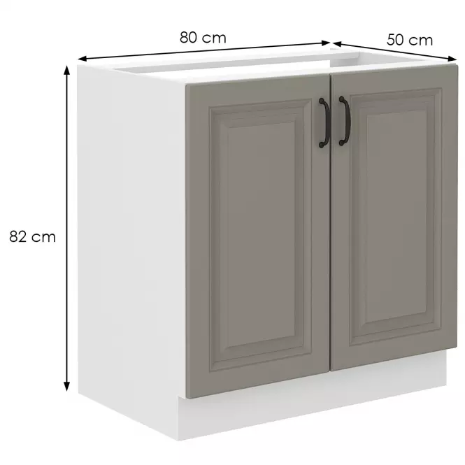 Kuchynská skrinka Stilo claygrey/biely 80zl 2f bb,2