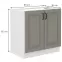 Kuchynská skrinka Stilo claygrey/biely 80zl 2f bb,2