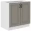 Kuchynská skrinka Stilo claygrey/biely 80d 2f bb
