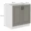 Kuchynská skrinka Stilo claygrey/biely 80d 2f bb,2