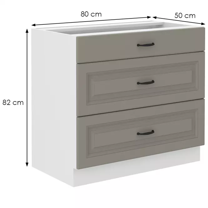 Kuchynská skrinka Stilo claygrey/biely 80d 3s bb