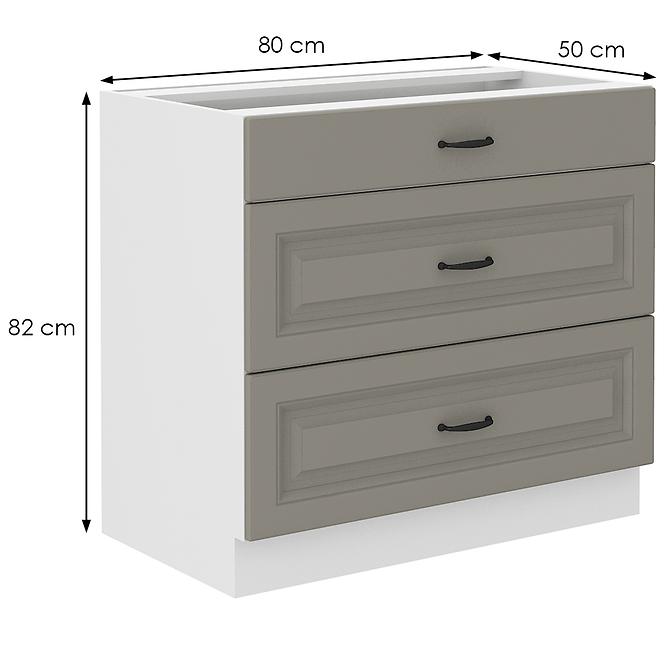 Kuchynská skrinka Stilo claygrey/biely 80d 3s bb