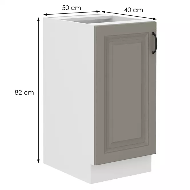 Kuchynská skrinka Stilo claygrey/biely 40d 1f bb