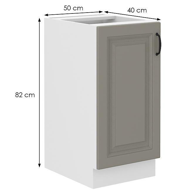 Kuchynská skrinka Stilo claygrey/biely 40d 1f bb