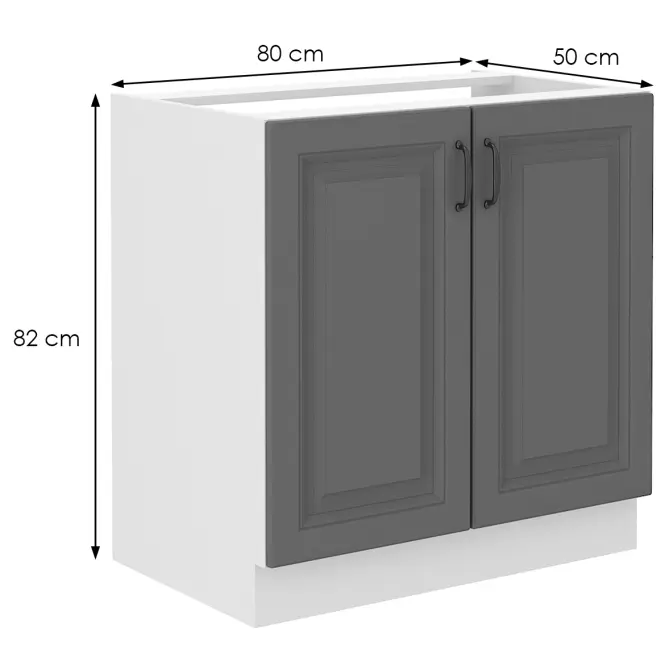 Kuchynská skrinka Stilo dustgrey/biely 80zl 2f bb,2