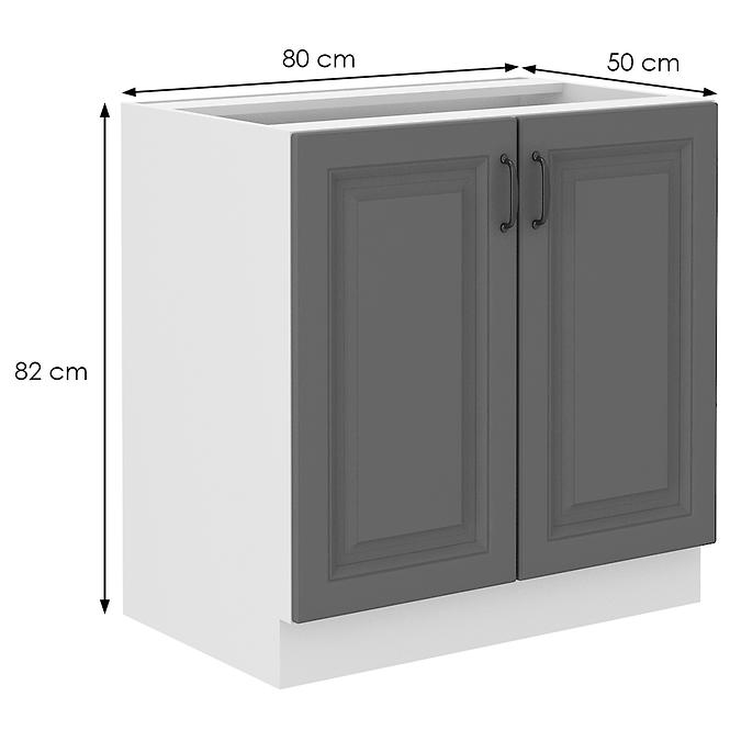 Kuchynská skrinka Stilo dustgrey/biely 80d 2f bb