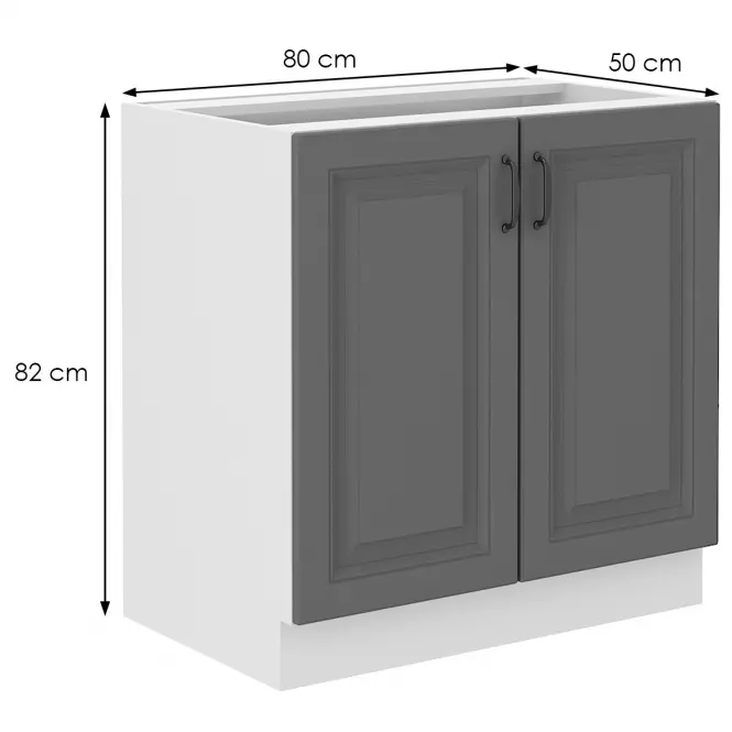 Kuchynská skrinka Stilo dustgrey/biely 80d 2f bb,2