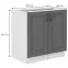 Kuchynská skrinka Stilo dustgrey/biely 80d 2f bb,2