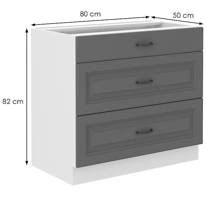 Kuchynská skrinka Stilo dustgrey/biely 80d 3s bb,2
