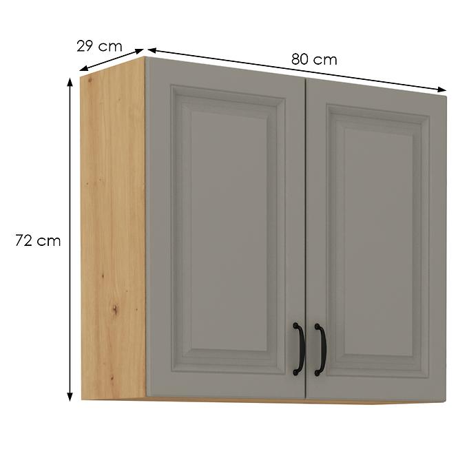 Kuchynská skrinka Stilo claygrey/artisan 80g/72 2f
