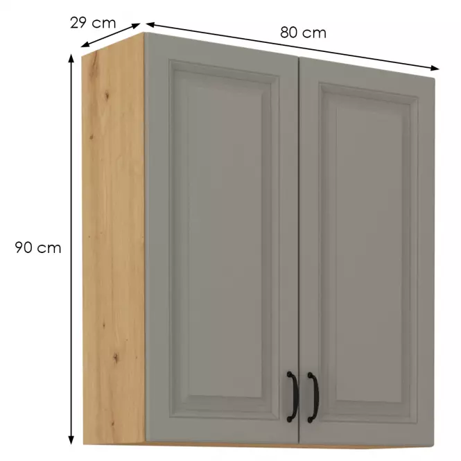 Kuchynská skrinka Stilo claygrey/artisan 80g/90 2f