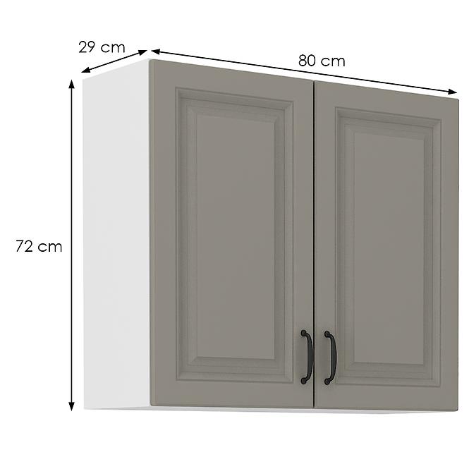 Kuchynská skrinka Stilo claygrey/biely 80g/72 2f