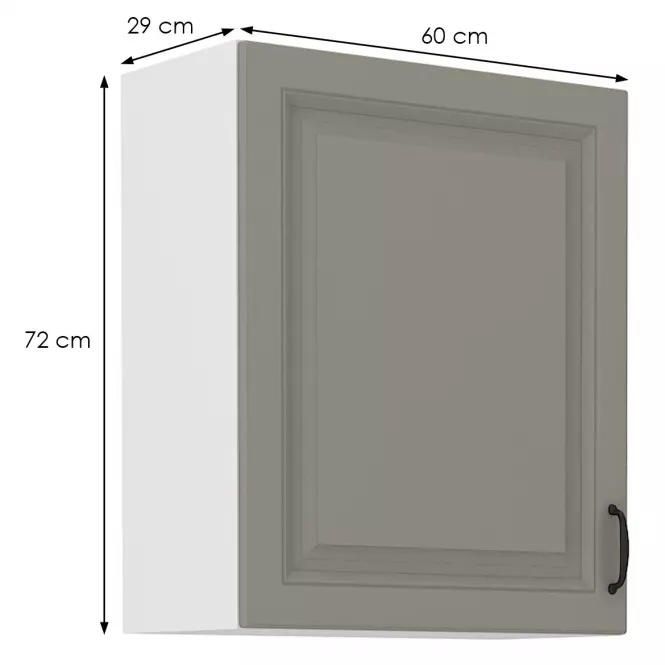 Kuchynská skrinka Stilo claygrey/biely 60g/72 1f