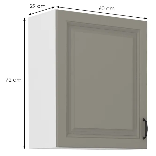 Kuchynská skrinka Stilo claygrey/biely 60g/72 1f,2