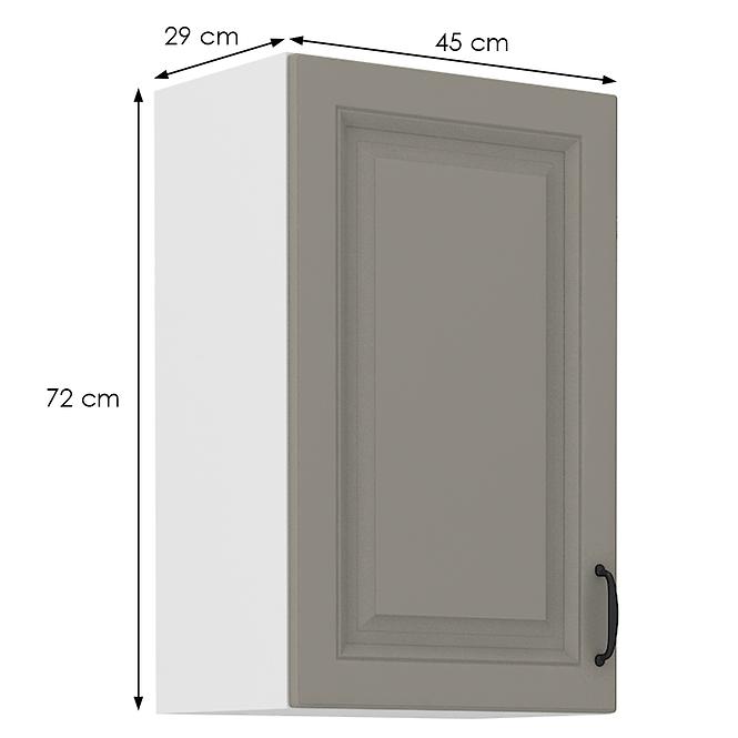 Kuchynská skrinka Stilo claygrey/biely 45g/72 1f