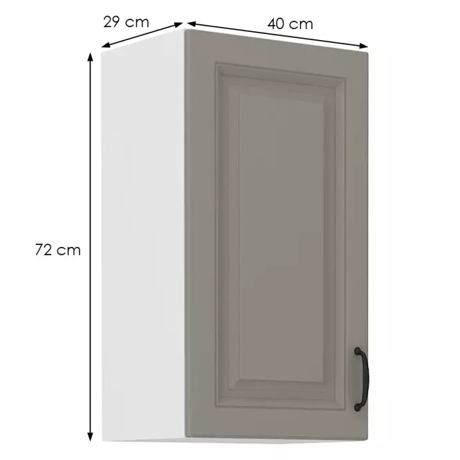 Kuchynská skrinka Stilo claygrey/biely 40g/72 1f