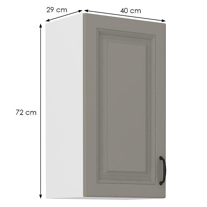 Kuchynská skrinka Stilo claygrey/biely 40g/72 1f