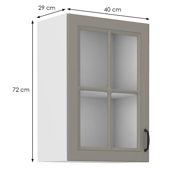 Kuchynská skrinka Stilo claygrey/biely 40gs/72 1f