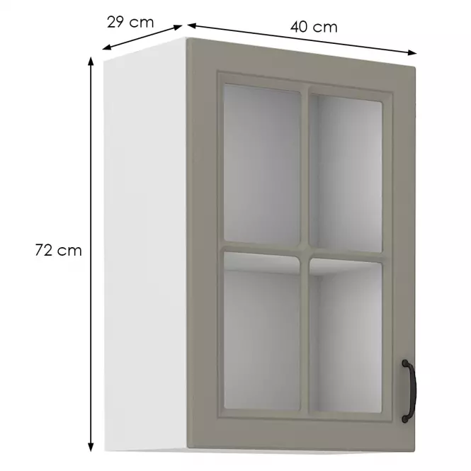 Kuchynská skrinka Stilo claygrey/biely 40gs/72 1f,2