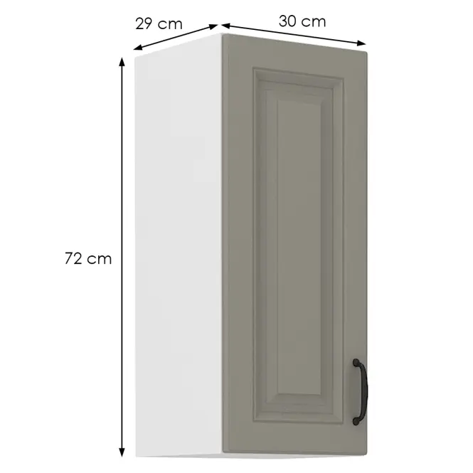 Kuchynská skrinka Stilo claygrey/biely 30g/72 1f,2