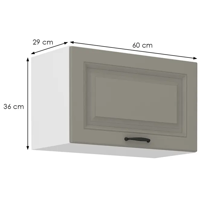 Kuchynská skrinka Stilo claygrey/biely 60gu/36 1f,2