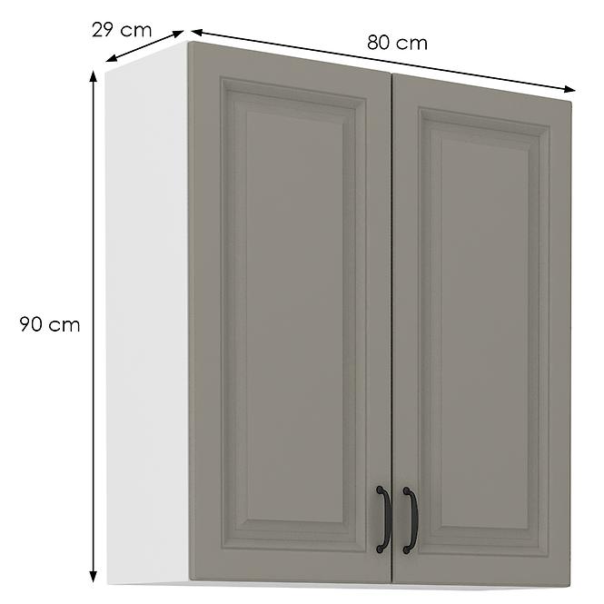 Kuchynská skrinka Stilo claygrey/biely 80g/90 2f