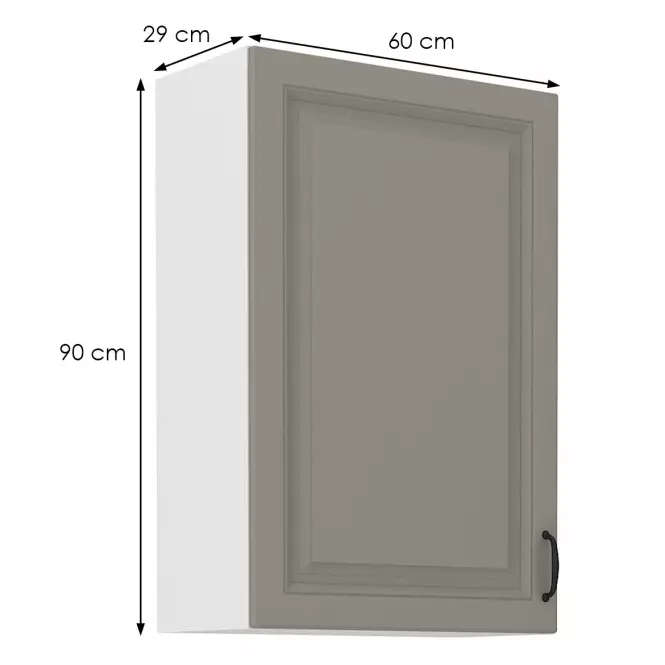 Kuchynská skrinka Stilo claygrey/biely 60g/90 1f