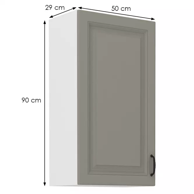 Kuchynská skrinka Stilo claygrey/biely 50g/90 1f