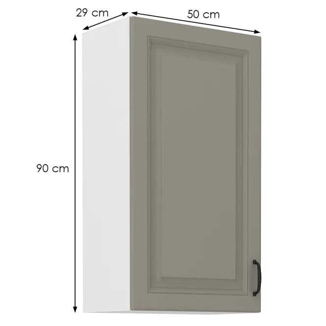 Kuchynská skrinka Stilo claygrey/biely 50g/90 1f,2