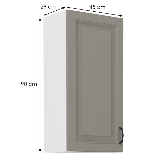 Kuchynská skrinka Stilo claygrey/biely 45g/90 1f